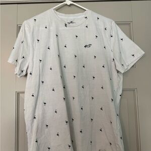Hollister White Printed Men's Shirt